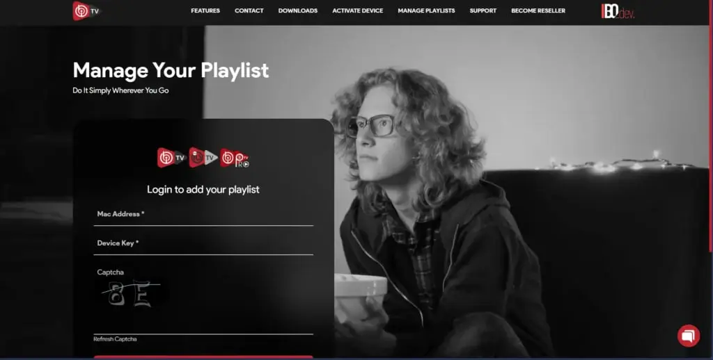Site iboplayer.com pour la connexion de l'appareil