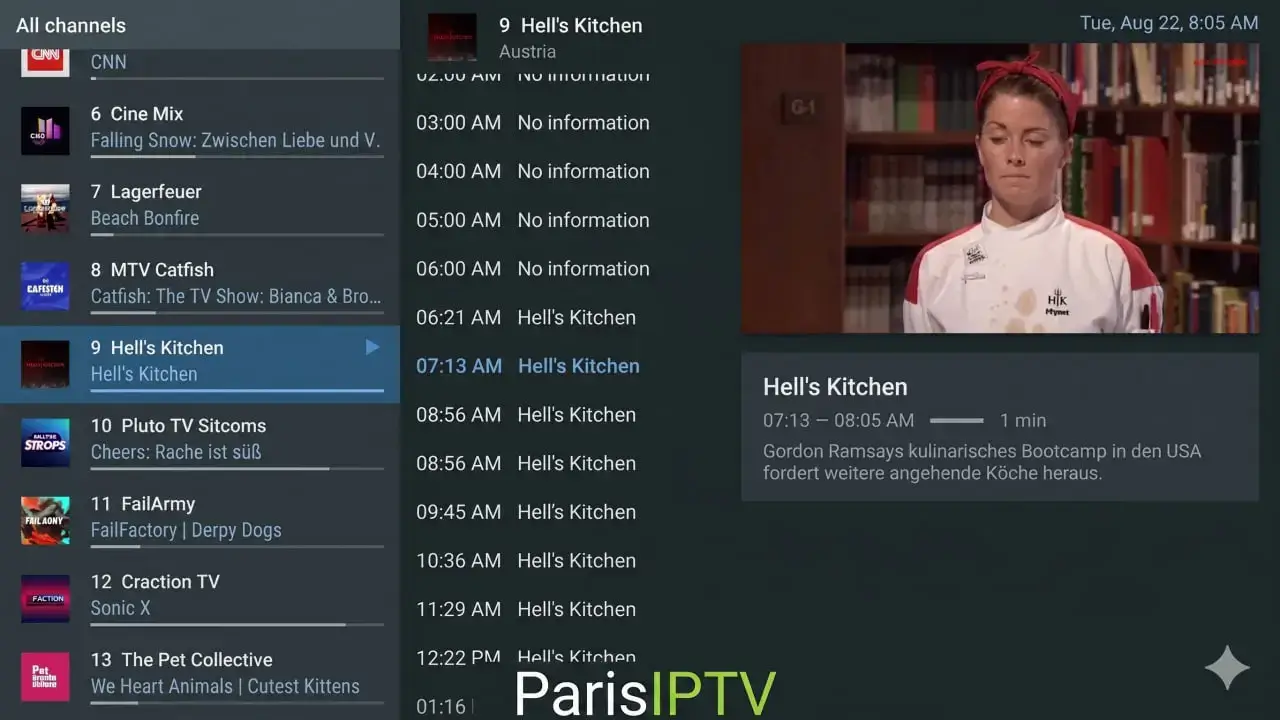 Interface latérale et VOD sur TiviMate