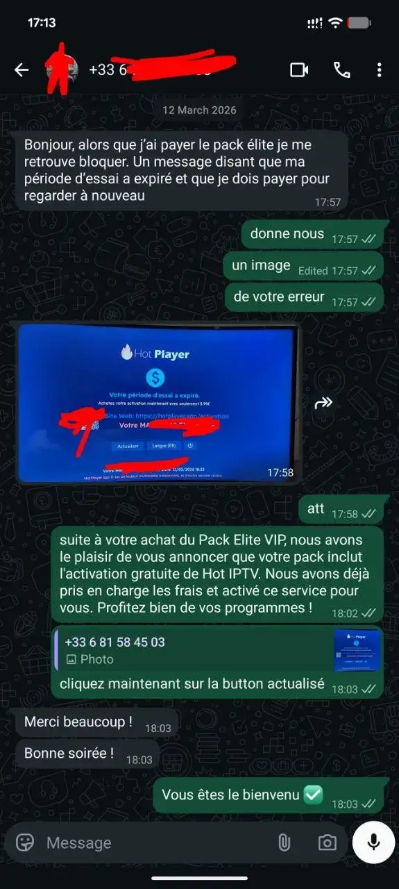 Avis abonnement IPTV WhatsApp 1
