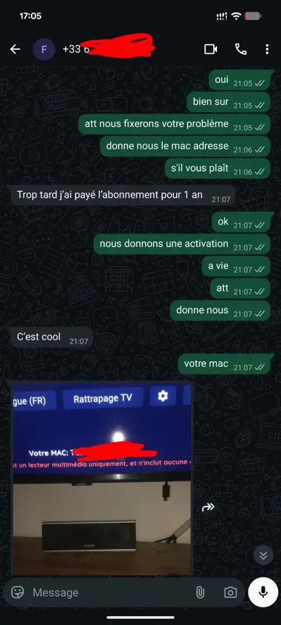 Avis abonnement IPTV WhatsApp 3