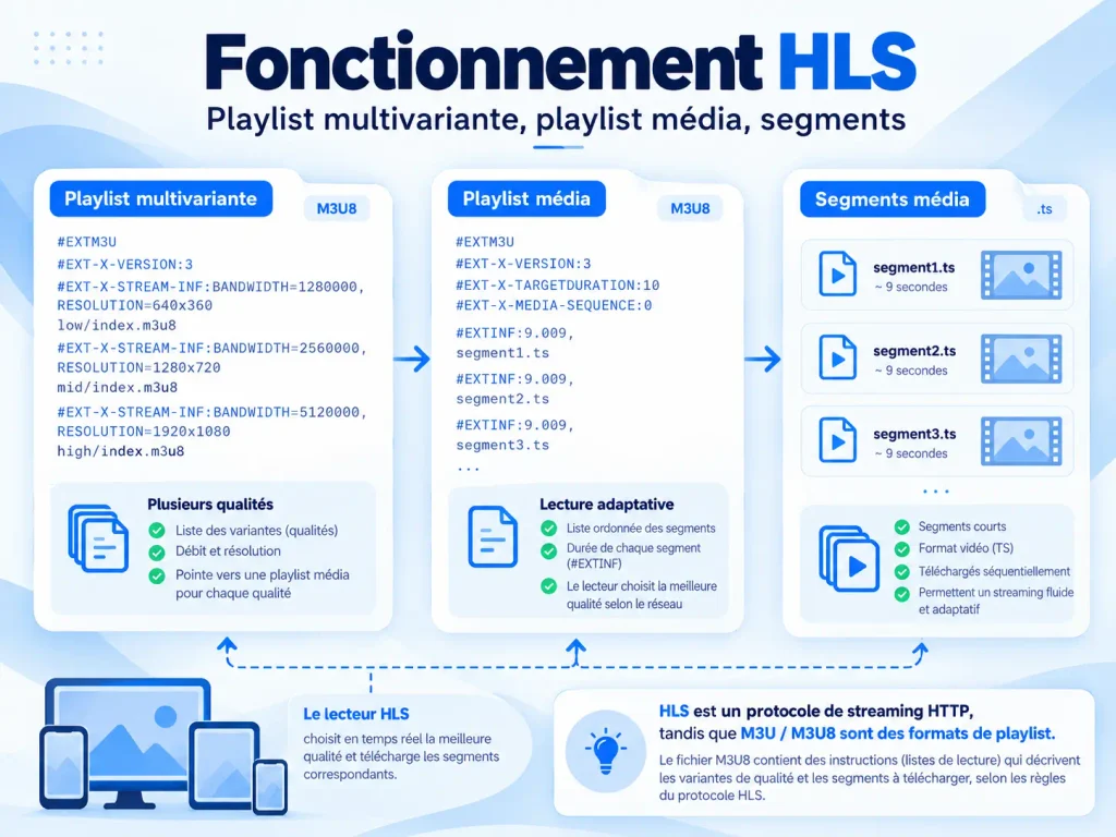 Pourquoi M3U8 est fortement associé à HLS