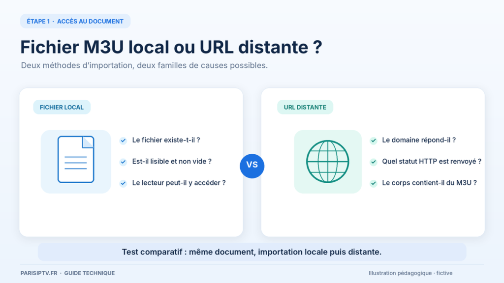 Différence entre chargement d’un fichier M3U local et récupération d’une URL M3U distante